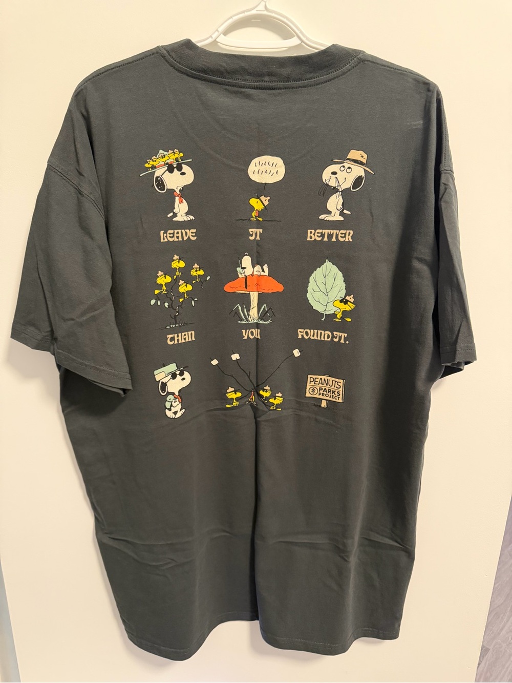 Park Project x Peanuts Graphic Short-Sleeve Tee in Charcoal
